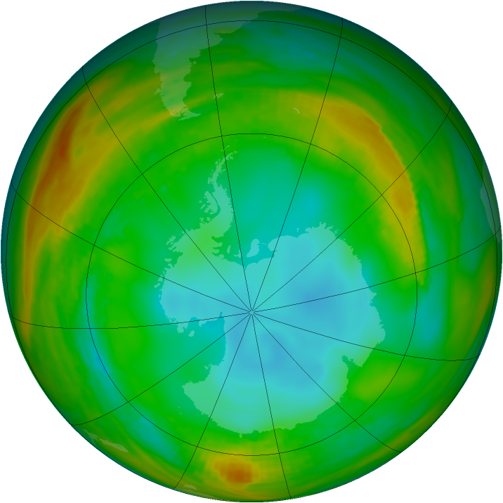 Antarctic ozone map for 25 July 1979